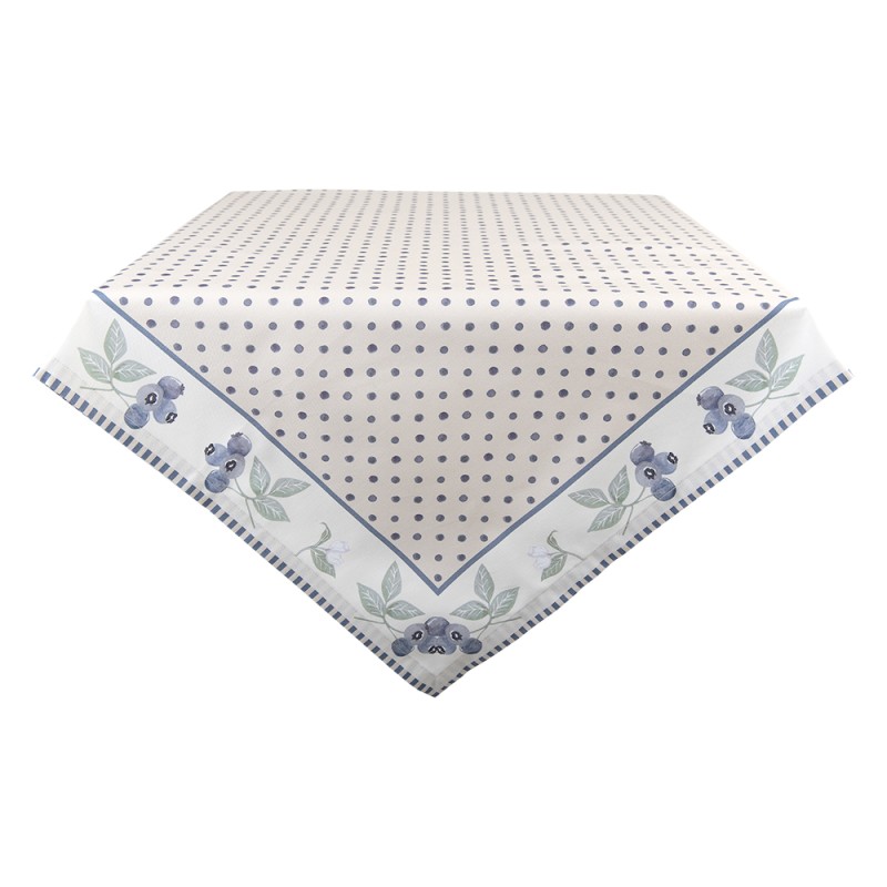 Clayre & Eef Nappe 150x250 cm Beige Bleu Coton Rectangle Myrtilles