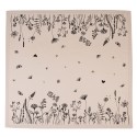 Clayre & Eef Nappe 100x100 cm Beige Noir Coton Fleurs