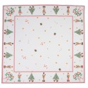 Clayre & Eef Tablecloth 100x100 cm White Green Cotton Square Nutcrackers