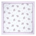 Clayre & Eef Nappe 100x100 cm Blanc Violet Coton Carré Lavande