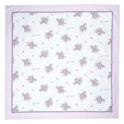 Clayre & Eef Tablecloth 150x150 cm White Purple Cotton Square Lavender