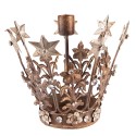 Clayre & Eef Candle holder Crown 15 cm Brown Iron
