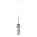 Clayre & Eef Pendentif Pomme de pin 9 cm Couleur argent Fer