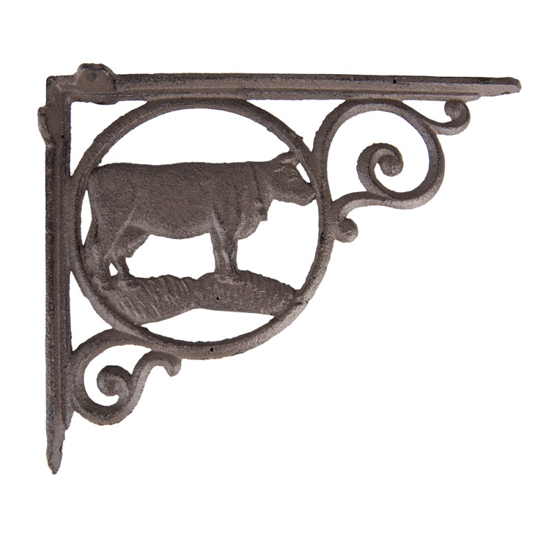 Clayre & Eef Shelf Bracket 3x24x17 cm Brown Iron Cow