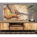 Clayre & Eef Metal Painting 80x120 cm Orange Iron Guitar