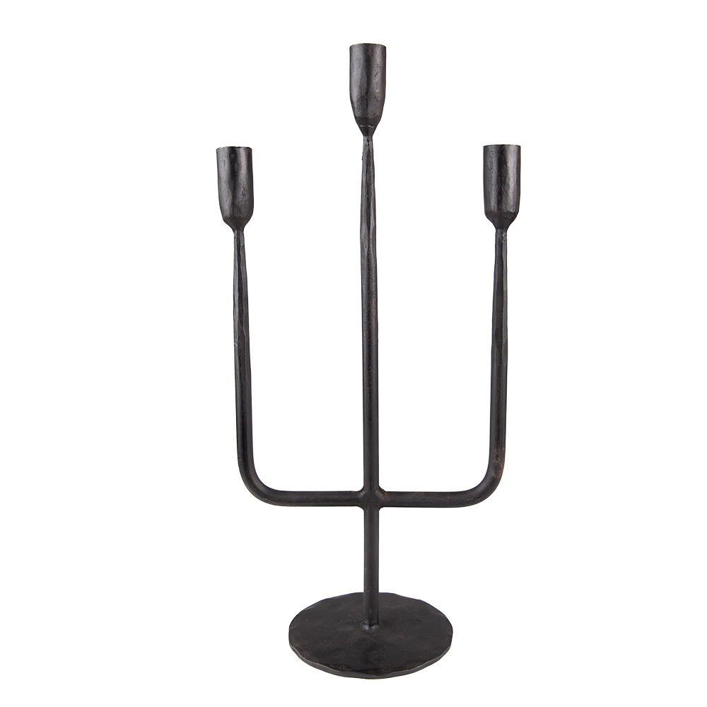Clayre&Eef Kandelaar 43 cm Zwart IJzer afbeelding