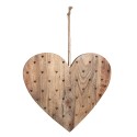 Clayre & Eef Planche à découper décoration 38x40 cm Marron Bois En forme de coeur Coeurs