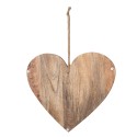 Clayre & Eef Decorative Cutting Board 38x40 cm Brown Wood Heart-Shaped Hearts