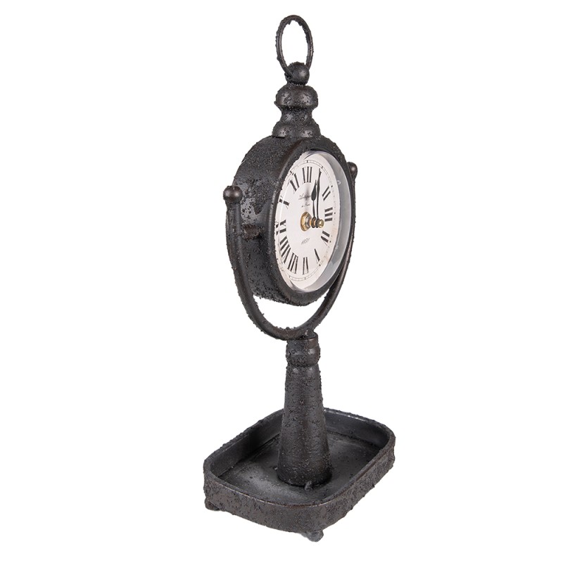 Clayre & Eef Horloge de table 15x11x34 cm Noir Métal