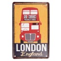 Clayre & Eef Wanddecoratie  20x30 cm Geel Rood Metaal London England
