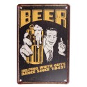 Clayre & Eef Wanddekoration 20x30 cm Braun Gelb Metall Beer