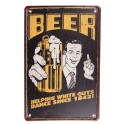 Clayre & Eef Wall Decoration 20x30 cm Brown Yellow Metal Beer