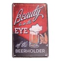 Clayre & Eef Wanddecoratie  20x30 cm Rood Wit Metaal Beauty