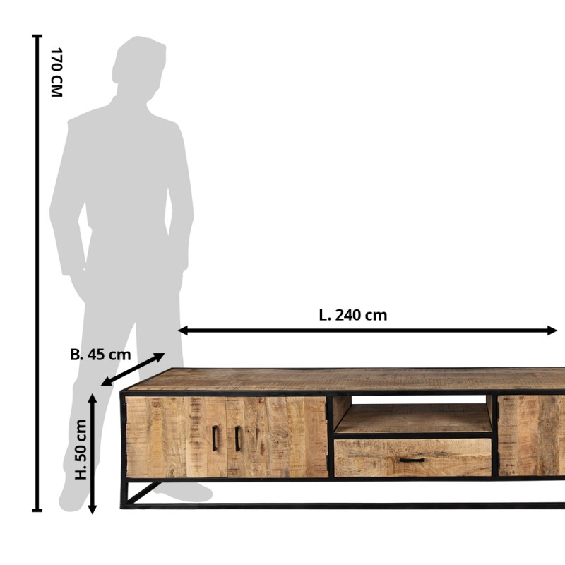 Clayre & Eef TV Kast 240x45x50 cm Bruin Hout