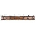 Clayre & Eef Wall Coat Rack 8 Hooks 102x11x16 cm Brown Wood Iron Rectangle