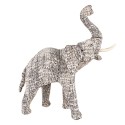 Clayre & Eef Figur Elefant 50 cm Weiß Schwarz Papier Eisen Textil