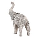 Clayre & Eef Figurine Éléphant 50 cm Blanc Noir Papier Fer Textile