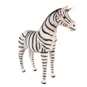 Clayre & Eef Figur Zebra 44 cm Schwarz Weiß Papier Eisen Textil
