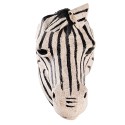 Clayre & Eef Wanddecoratie Zebra 37 cm Zwart Wit Papier Ijzer Textiel