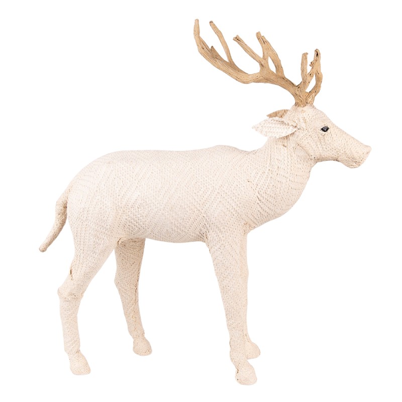 Clayre & Eef Figurine Deer 50 cm Beige Paper Iron Textile