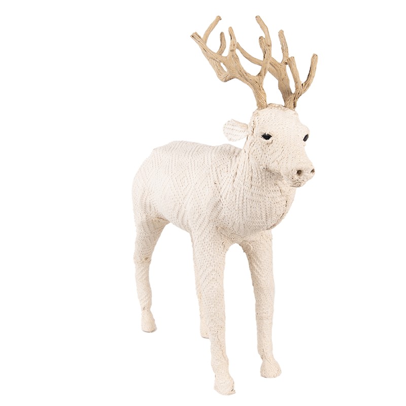 Clayre & Eef Figurine Deer 33 cm Beige Paper Iron Textile