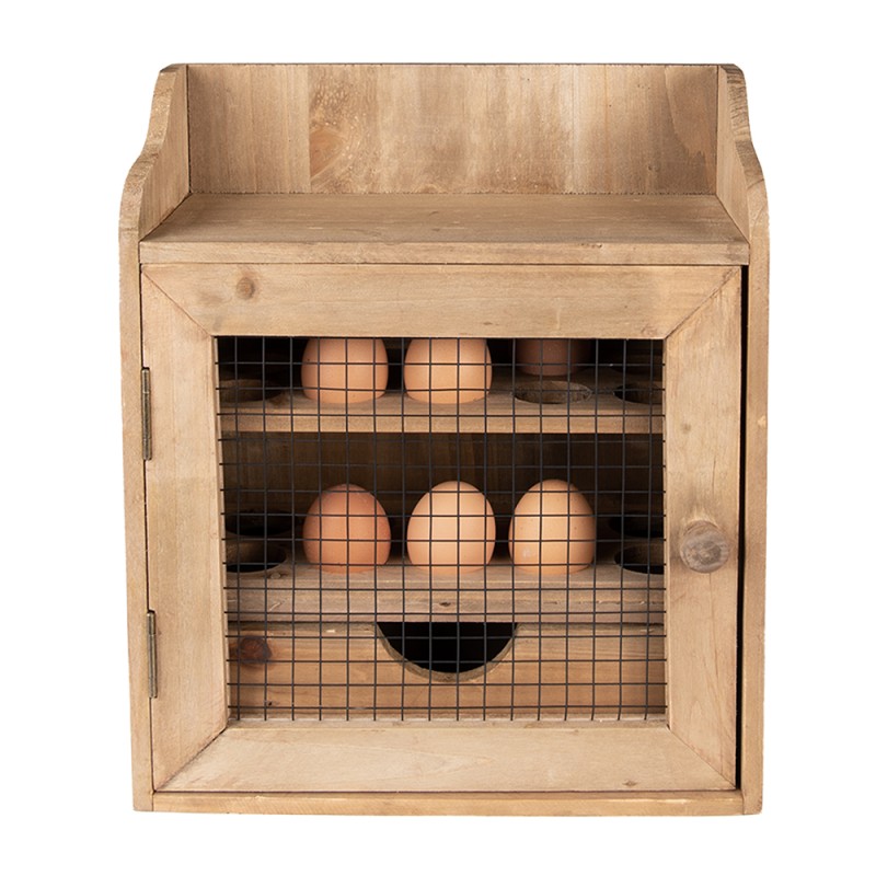 Clayre & Eef Egg Cabinet 30x14x36 cm Brown Wood Iron Oval