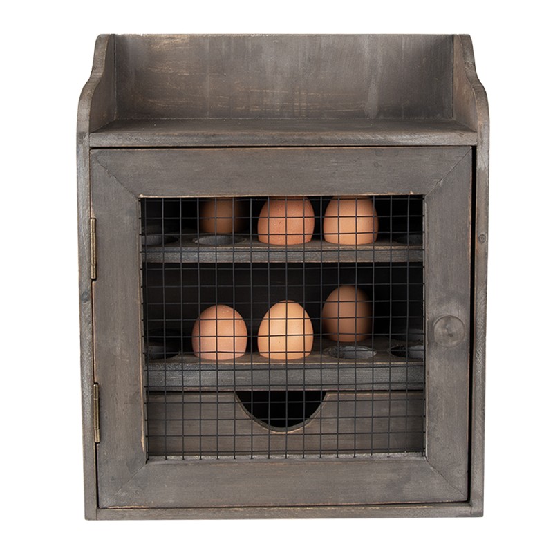 Clayre & Eef Egg Cabinet 30x14x36 cm Grey Wood Iron Rectangle
