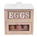 Clayre & Eef Eierhouder  18x9x20 cm Bruin Hout Rechthoek Eggs