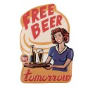 Clayre & Eef Wall Decoration 40x60 cm Red Blue Iron Free Beer tomorrow
