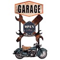 Clayre & Eef Wanddecoratie Motor 50x84 cm Bruin Blauw Ijzer Motorcycles Garage