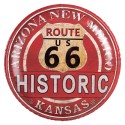 Clayre & Eef Tekstbord  Ø 35 cm Rood Ijzer Route 66