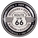 Clayre & Eef Text Sign Ø 35 cm Black Iron Route 66