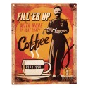 Clayre & Eef Text Sign 20x25 cm Brown Iron Man Coffee
