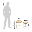 Clayre & Eef Side Table Set of 2 Ø 40x50 / 30x45 cm Gold colored Metal Round