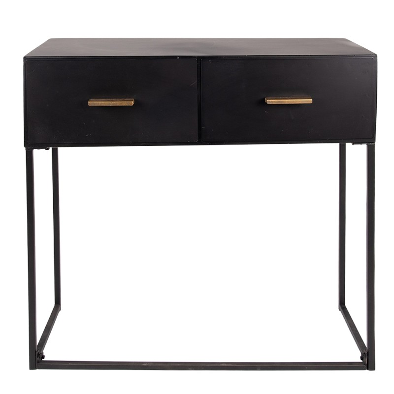 Clayre & Eef Side Table 80x33x80 cm Black Iron Rectangle