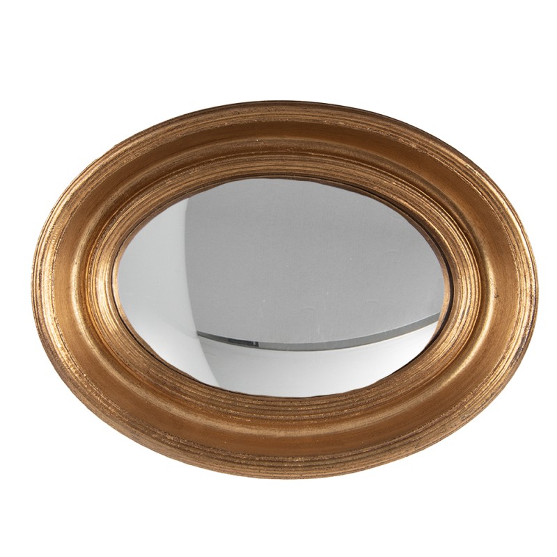 Clayre & Eef Spiegel 24x32 cm Goldfarbig Holz Oval