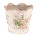 Clayre & Eef Pot de fleurs Ø 12x11 cm Rose Beige Céramique Fleurs