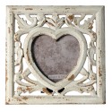 Clayre & Eef Photo Frame 15x15 cm Beige Brown MDF Heart-Shaped