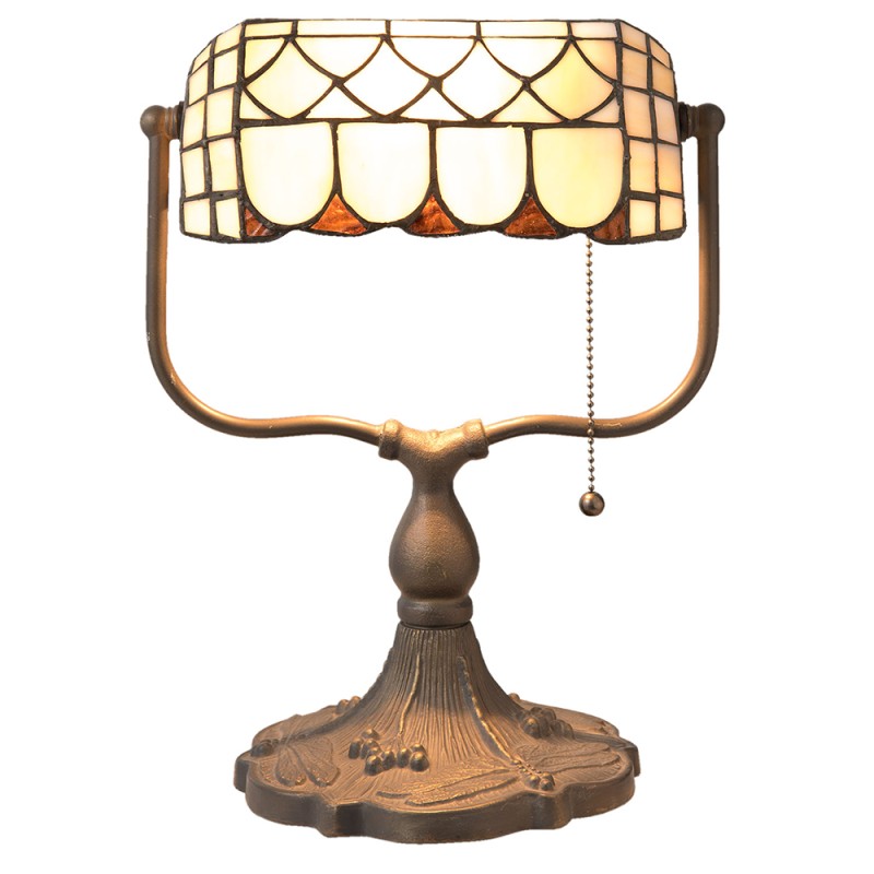 2LumiLamp Lampe de table Tiffany 26x21x37 cm  Beige Brun