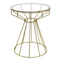 Clayre & Eef Side Table Ø 50x60 cm Gold colored Metal Glass
