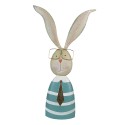 Clayre & Eef Figurine Rabbit 67 cm Turquoise Beige Metal
