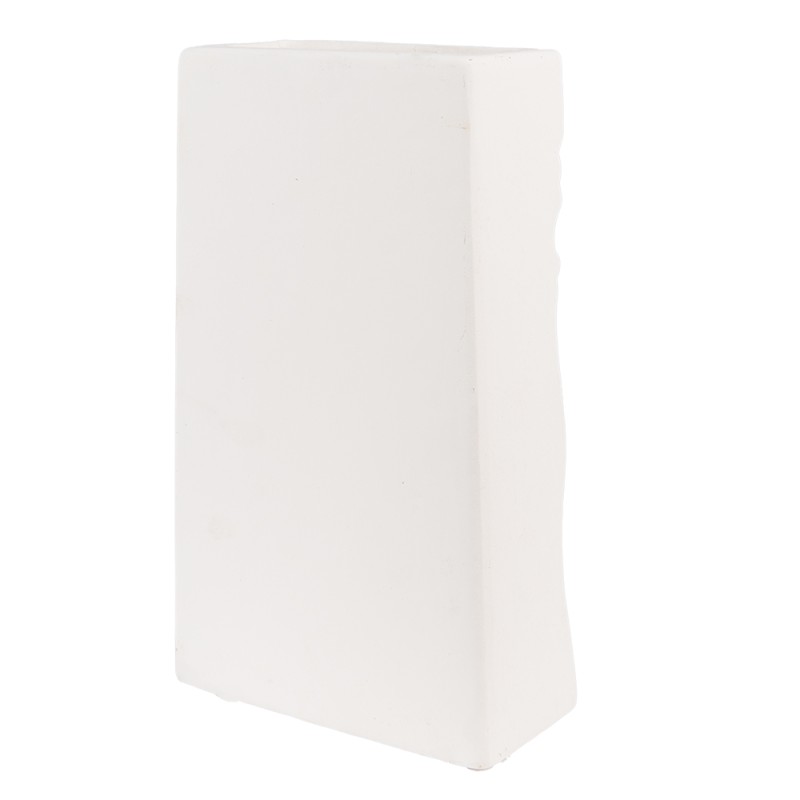 Clayre & Eef Vaso  Faccia 15x9x25 cm Bianco Ceramica