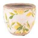 Clayre & Eef Pot de fleurs Ø 12x11 cm Jaune Céramique Citron