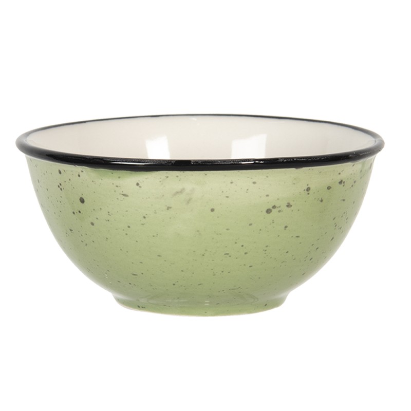 Clayre & Eef Soup Plate Ø 12x6 cm Green Ceramic Round