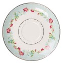 Clayre & Eef Cup and Saucer 250 ml White Green Porcelain Flowers
