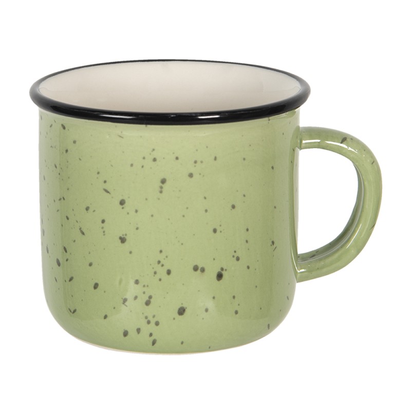 Clayre & Eef Mug 300 ml Green Ceramic Round