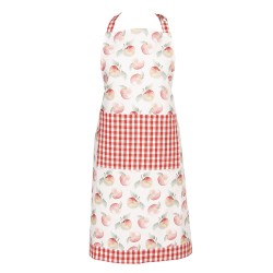 Clayre & Eef Tablier de cuisine 70x85 cm Rouge Vert Coton Pommes