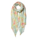 Juleeze Printed Scarf 80x180 cm Green Pink Synthetic