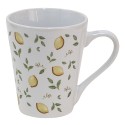 Clayre & Eef Mug 300 ml White Ceramic Lemon