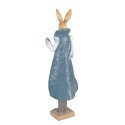 Clayre & Eef Figurine Rabbit 11x8x33 cm Blue Polyresin